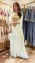 Kareena Ivory White Kaftan Top With Drape Skirt